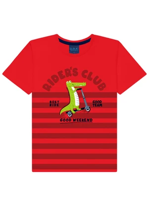 Ddk - Conjunto Infantil Camiseta e Bermuda Vermelha - DDK