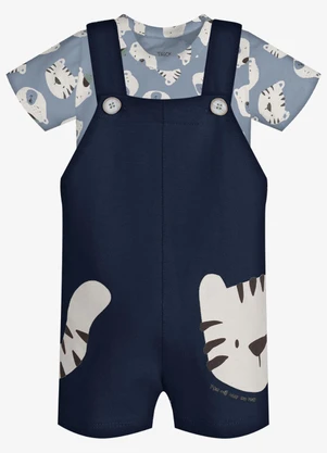 Trick Nick - Conjunto Infantil Camiseta e Jardineira Azul - TRICK NICK