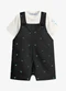 Trick Nick - Conjunto Infantil Camiseta e Jardineira Amarelo - variação: Preto