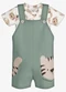 Trick Nick - Conjunto Infantil Camiseta e Jardineira Azul - variação: Verde