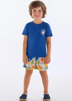Up Baby - Conjunto Infantil Camiseta e Short Azul - UP BABY