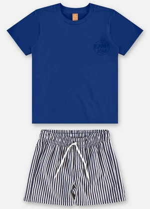 Up Baby - Conjunto Infantil Camiseta e Short Azul - UP BABY