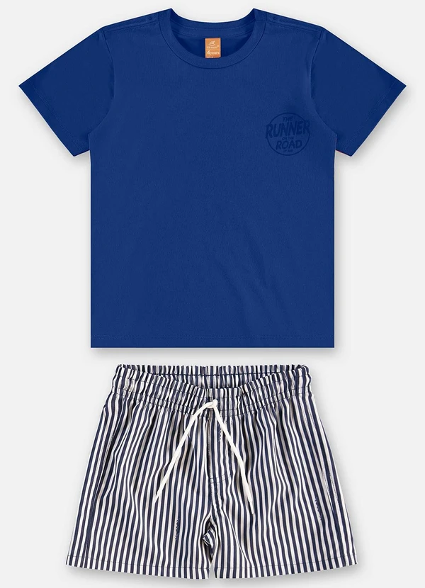 Up Baby - Conjunto Infantil Camiseta e Short Azul 2