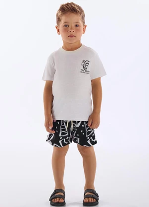 Up Baby - Conjunto Infantil Camiseta e Short Bege - UP BABY