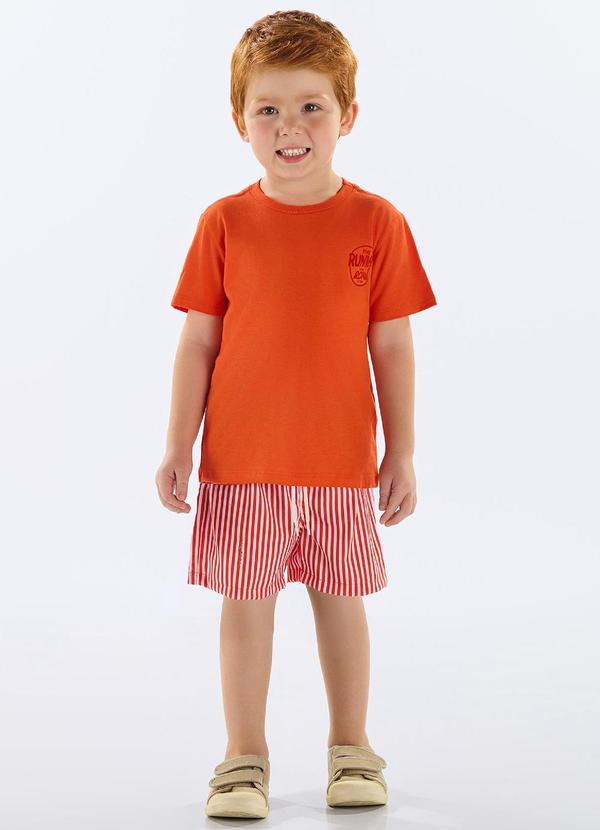 Up Baby - Conjunto Infantil Camiseta e Short Laranja