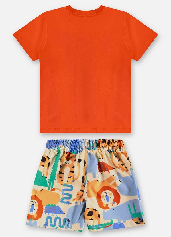 Up Baby - Conjunto Infantil Camiseta e Short Laranja 3