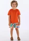 Up Baby - Conjunto Infantil Camiseta e Short Azul - variação: Laranja