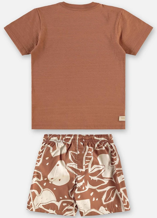 Up Baby - Conjunto Infantil Camiseta e Short Marrom 5