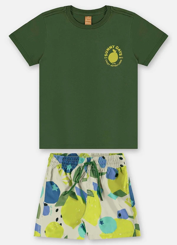 Up Baby - Conjunto Infantil Camiseta e Short Verde 2