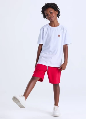 Vida Costeira - Conjunto Infantil Camiseta Lisa Aplique Branco  - VIDA COSTEIRA