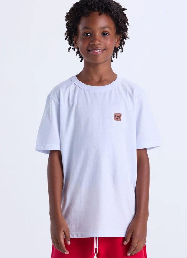 Vida Costeira - Conjunto Infantil Camiseta Lisa Aplique Branco  2