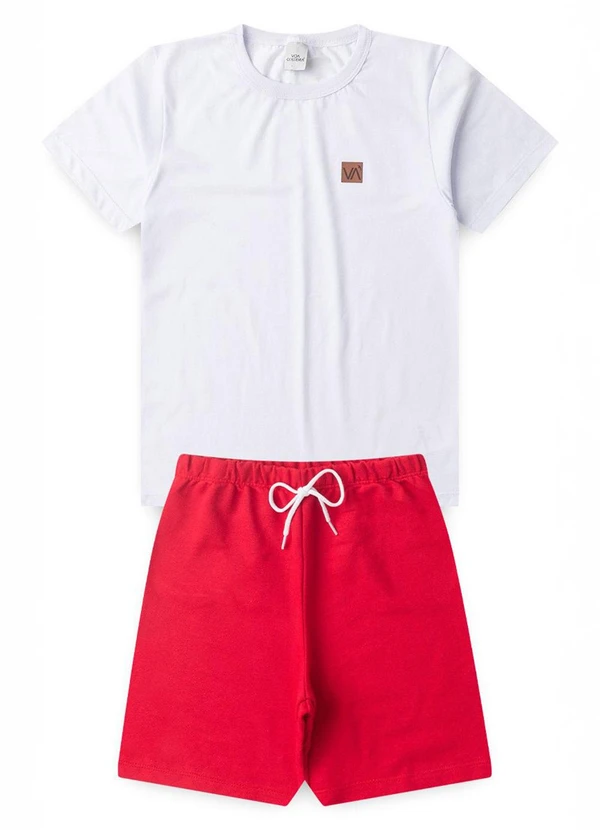 Vida Costeira - Conjunto Infantil Camiseta Lisa Aplique Branco  3