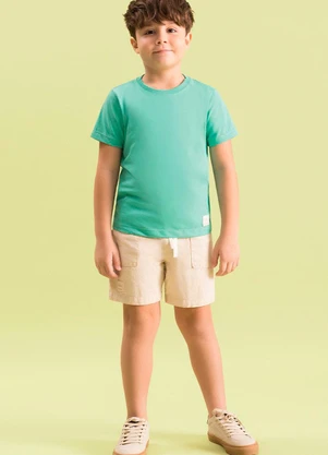 Bugbee - Conjunto Infantil Camiseta Malha e Bermuda Azul - BUGBEE