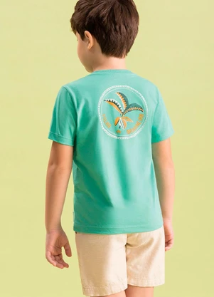 Bugbee - Conjunto Infantil Camiseta Malha e Bermuda Azul - BUGBEE