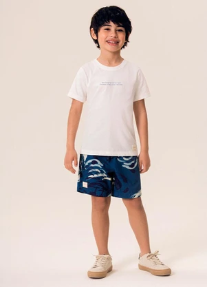 Bugbee - Conjunto Infantil Camiseta Regular Shorts Branco - BUGBEE