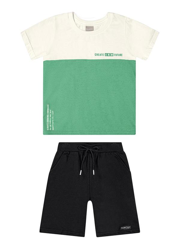 Colorittá - Conjunto Infantil Casual Bicolor Colorittá Bege