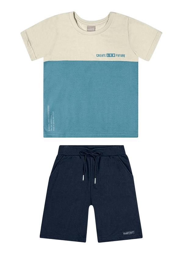 Colorittá - Conjunto Infantil Casual Bicolor Colorittá Bege