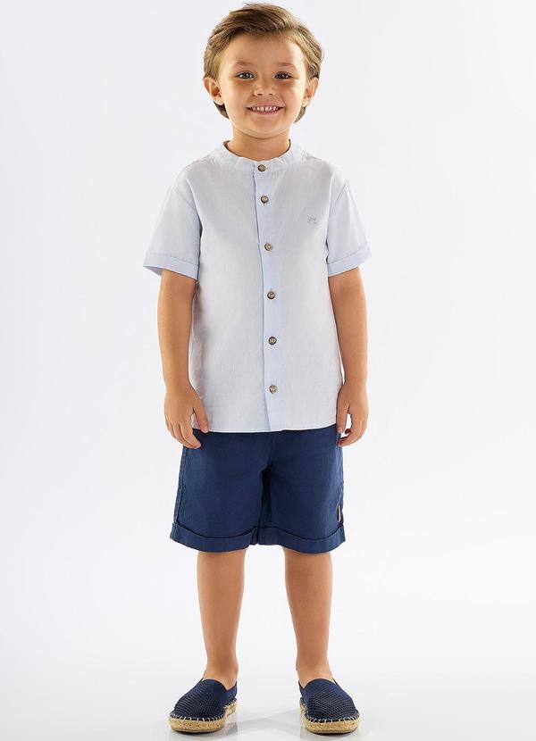 Up Baby - Conjunto Infantil com Bata e Bermuda Azul