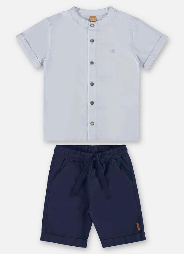 Up Baby - Conjunto Infantil com Bata e Bermuda Azul 2