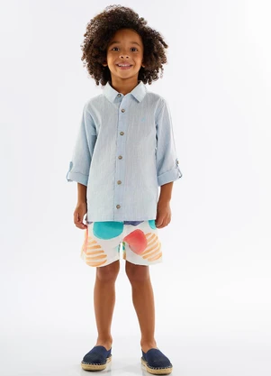 Up Baby - Conjunto Infantil com Camisa e Short Azul - UP BABY