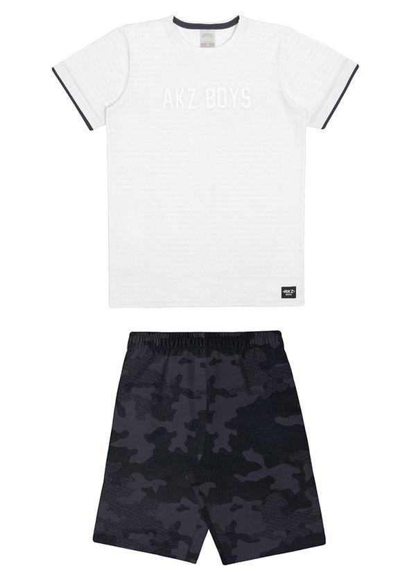 Alakazoo - Conjunto Infantil com Camiseta e Bermuda Camuflada Branco 2