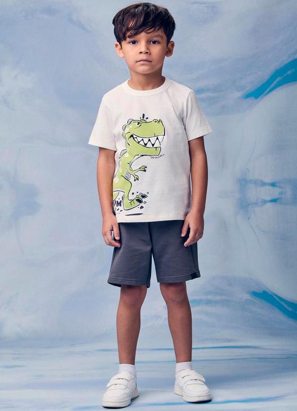 Youccie - Conjunto Infantil com Estampa de Dino Branco
