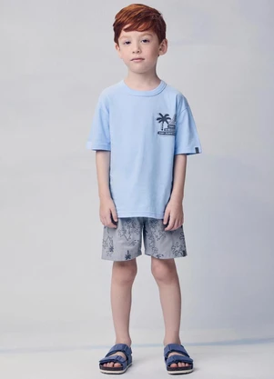 Youccie - Conjunto Infantil com Estampa Tropical Azul - YOUCCIE