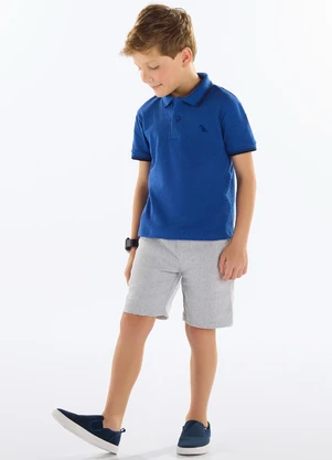 Quimby - Conjunto Infantil com Polo e Bermuda Azul - QUIMBY