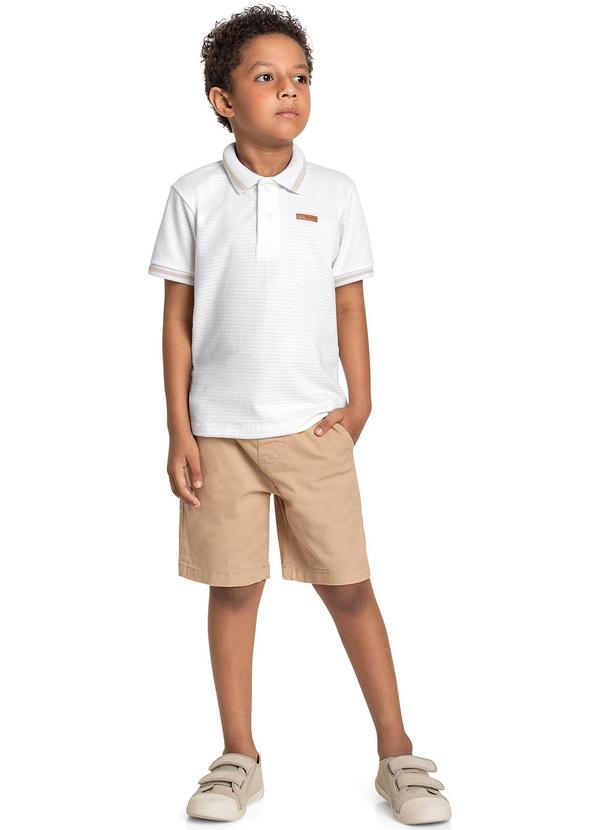 Conjunto Infantil com Polo e Bermuda Branco Quimby