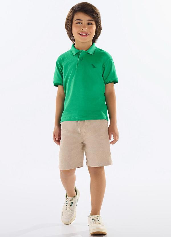 Quimby - Conjunto Infantil com Polo e Bermuda Verde
