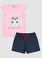 Turminha - Conjunto Infantil Cotton Gatinho Rosa - variação: Rosa