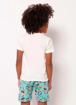 Torra - Conjunto Infantil Curto Estampa Game Off White - TORRA