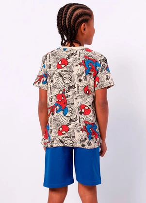 Torra - Conjunto Infantil Curto Homem Aranha Bege - TORRA