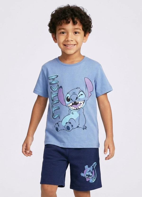 Torra - Conjunto Infantil Curto Stitch Azul