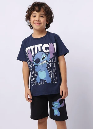 Torra - Conjunto Infantil Curto Stitch Marinho - TORRA
