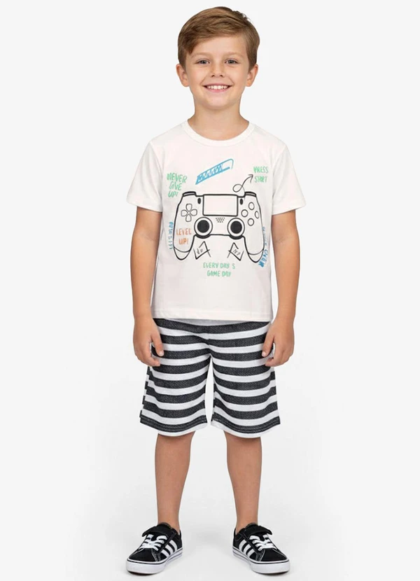 Select - Conjunto Infantil Curto Verão Menino Bege