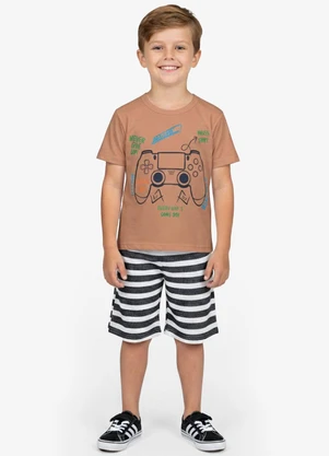 Select - Conjunto Infantil Curto Verão Menino Marrom - SELECT