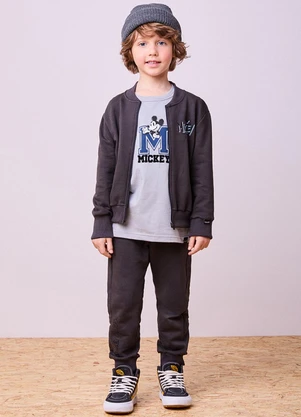 Youccie - Conjunto Infantil do Mickey de Moletom Cinza - YOUCCIE