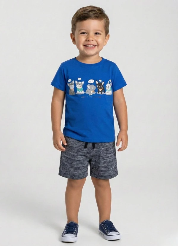 Turminha - Conjunto Infantil Dogs Azul