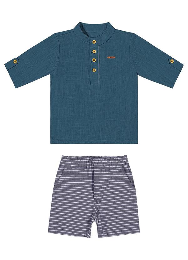 Colorittá - Conjunto Infantil  Eco Listrado Colorittá Azul