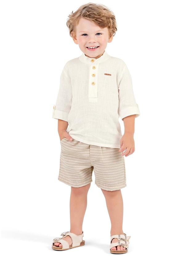 Colorittá - Conjunto Infantil  Eco Listrado Colorittá Bege 1