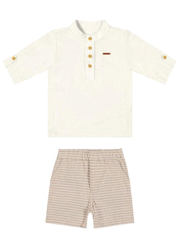Colorittá - Conjunto Infantil  Eco Listrado Colorittá Bege 2