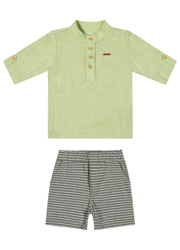 Colorittá - Conjunto Infantil Eco Listrado Colorittá Verde