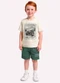 Kyly - Conjunto Infantil em Algodão Menino Azul - variação: Cinza