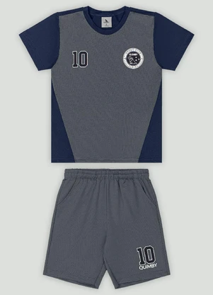 Conjunto Infantil em Malha Dry Fit Quimby Cinza - QUIMBY