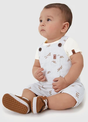 Carinhoso - Conjunto Infantil Folhagens Off White - CARINHOSO