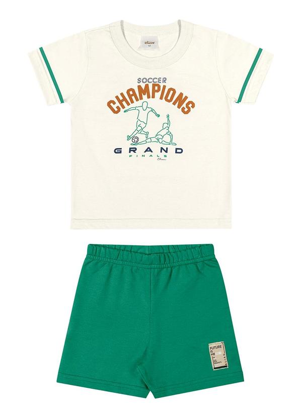 Elian - Conjunto Infantil Futebol Estampado Elian Bege 2