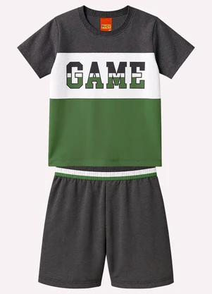 Kyly - Conjunto Infantil Lettering Menino Cinza - KYLY