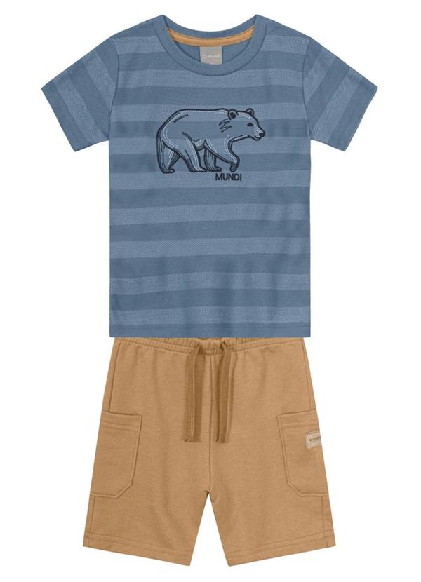 Brandili Mundi - Conjunto Infantil Listrado de Ursinho Azul 2