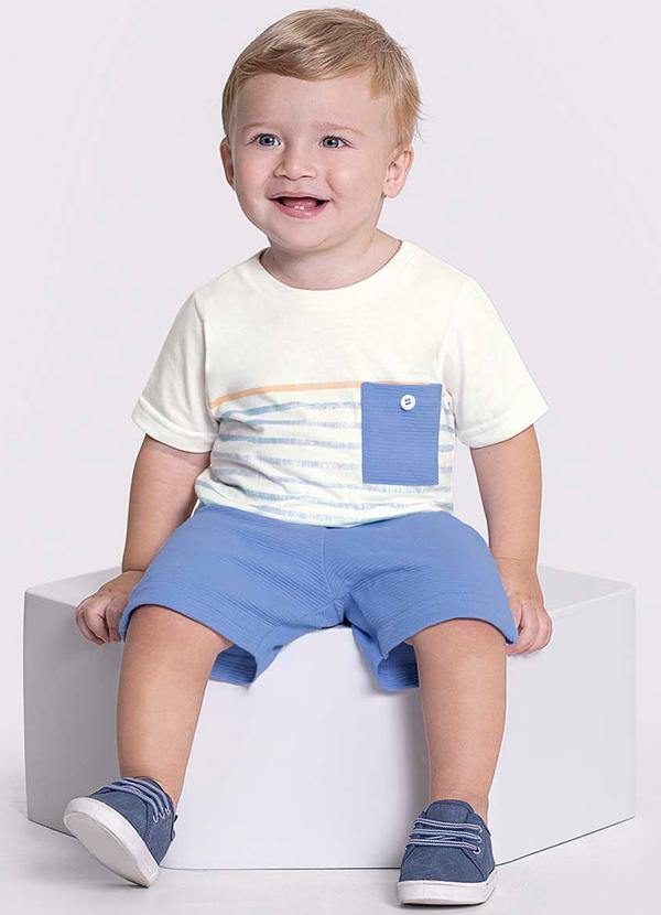Alakazoo - Conjunto Infantil Listrado para Meninos Azul